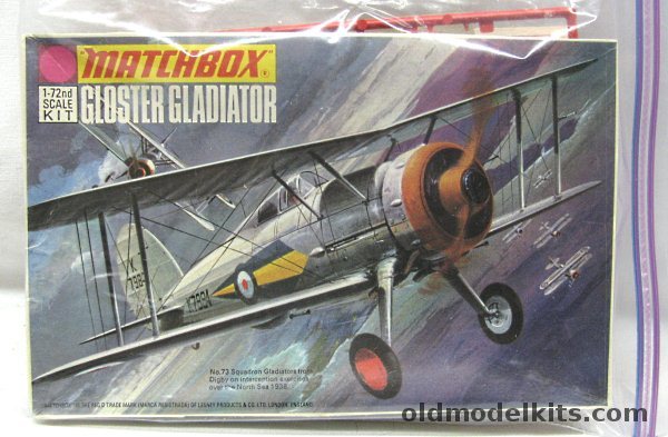 Matchbox 1/72 Gloster Gladiator - RAF 73 Sq Digby or Swedish Air Force 8 Flygflottilj 1938 - Bagged, PK-8 plastic model kit